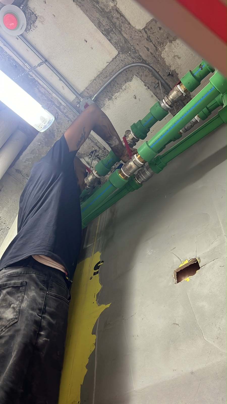 Instalación residencial de tubería